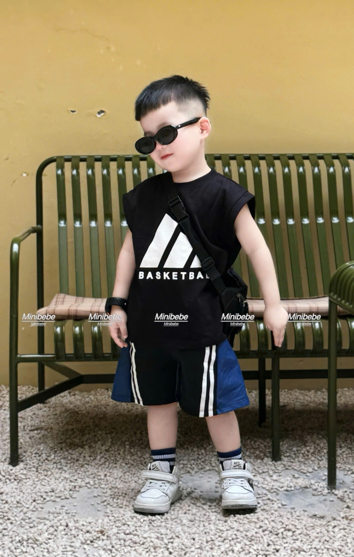 B821 - SET BỘ ĐEN PHỐI XANH BASKETBAL