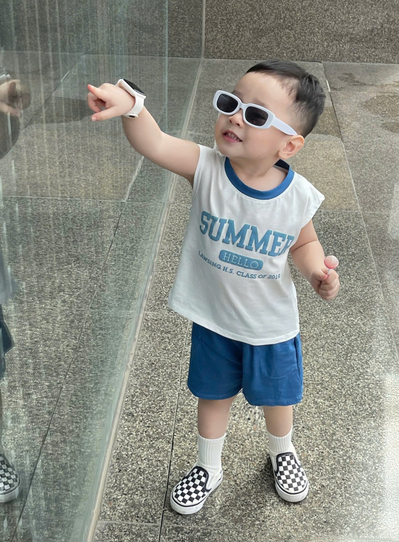B893 - SET 2 BỘ BA LỖ SUMMER HELLO TRẮNG XANH