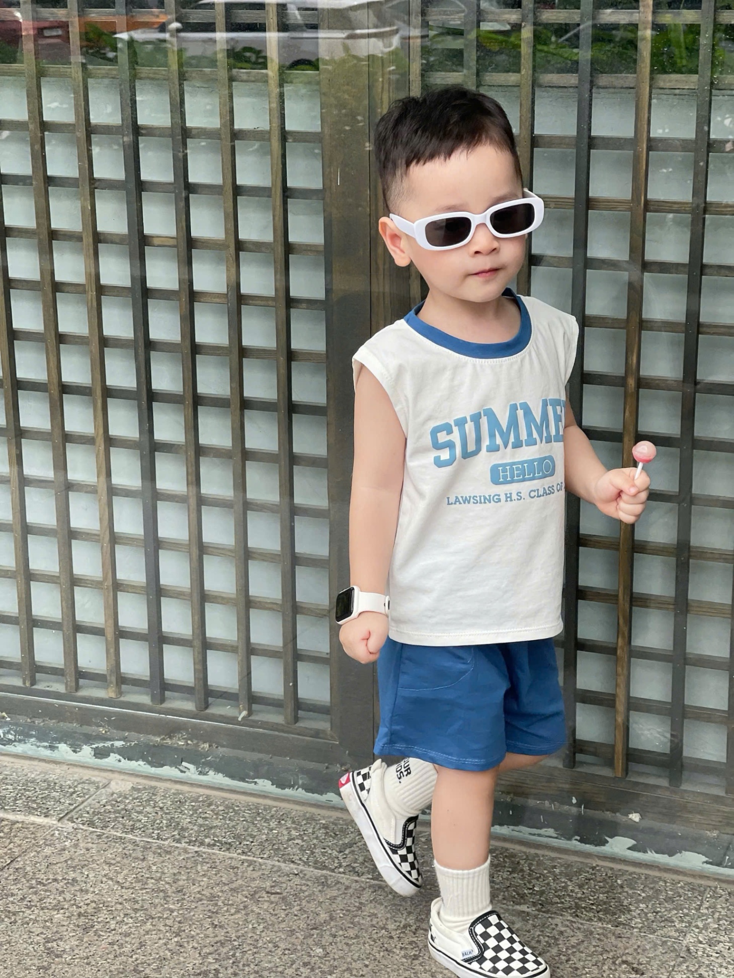 B893 - SET 2 BỘ BA LỖ SUMMER HELLO TRẮNG XANH