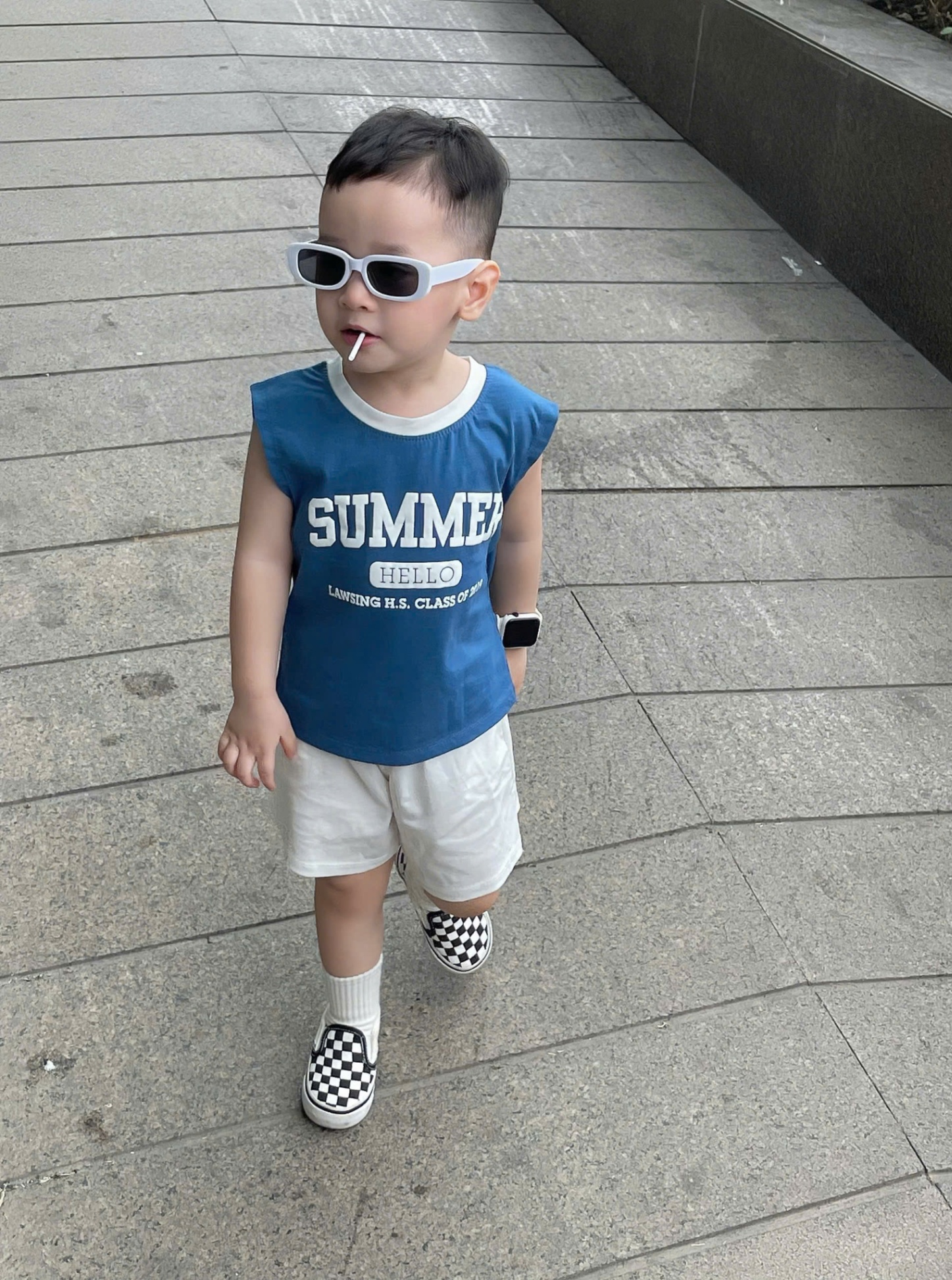 B893 - SET 2 BỘ BA LỖ SUMMER HELLO TRẮNG XANH