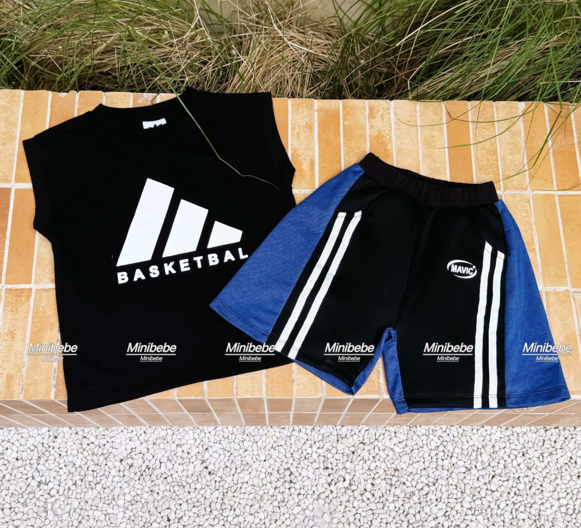 B821 - SET BỘ ĐEN PHỐI XANH BASKETBAL