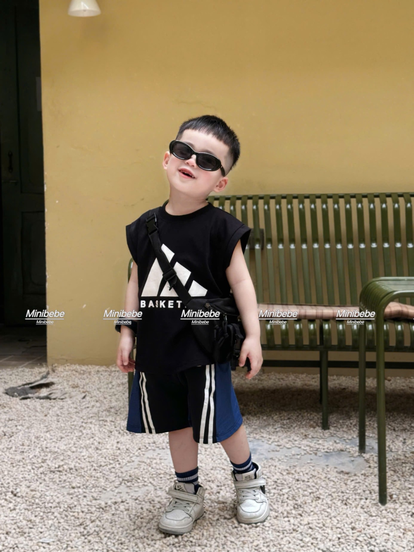 B821 - SET BỘ ĐEN PHỐI XANH BASKETBAL