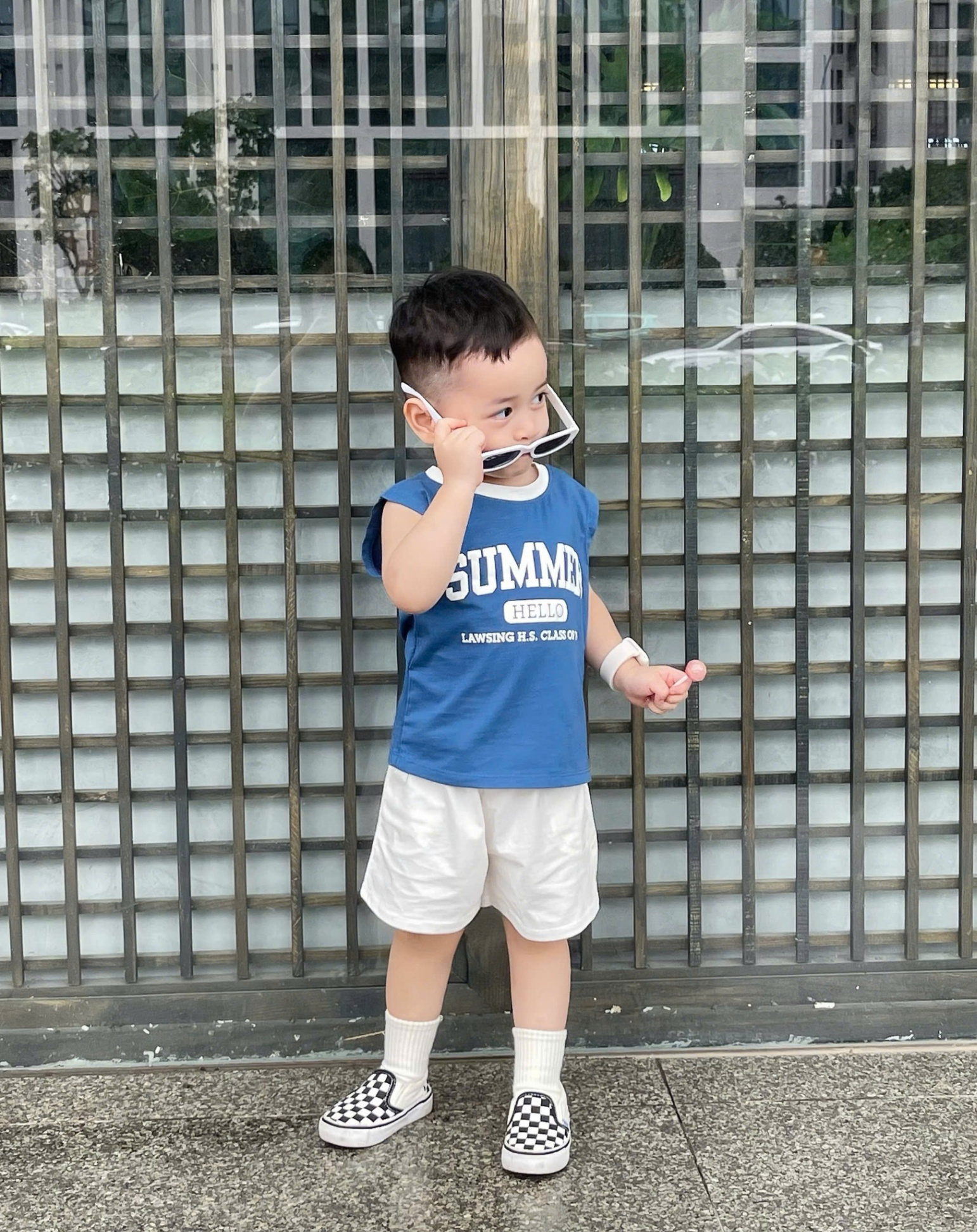 B893 - SET 2 BỘ BA LỖ SUMMER HELLO TRẮNG XANH
