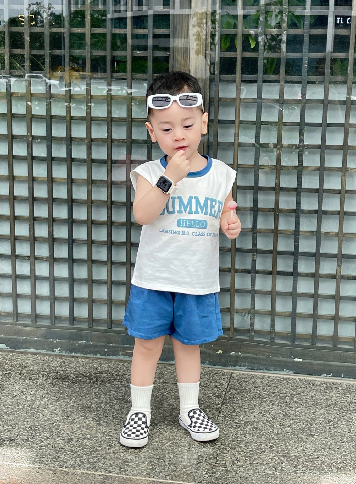 B893 - SET 2 BỘ BA LỖ SUMMER HELLO TRẮNG XANH