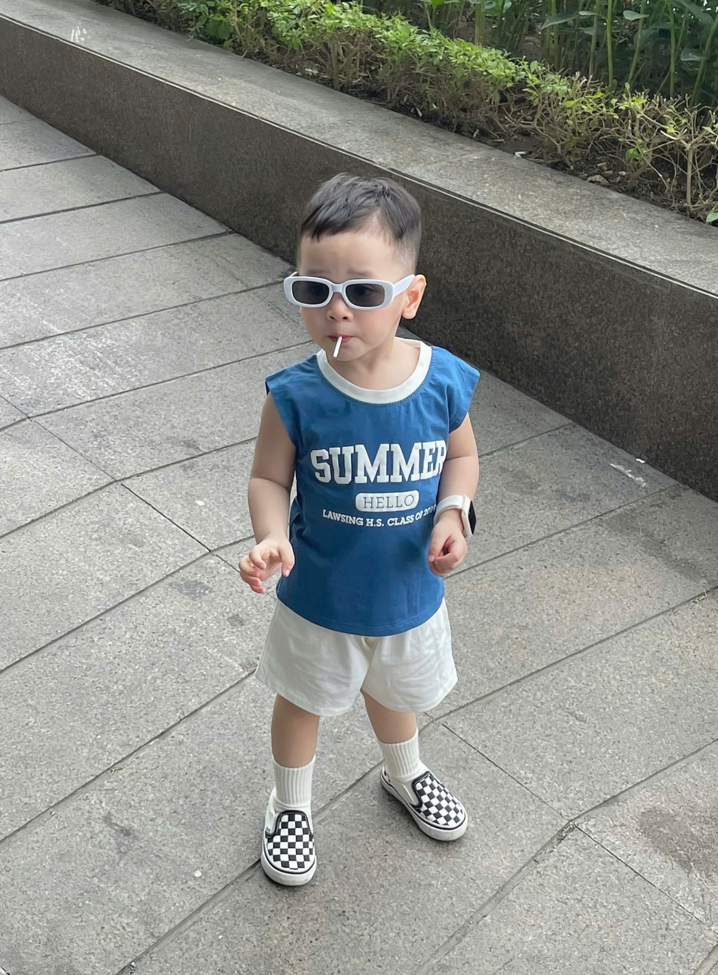 B893 - SET 2 BỘ BA LỖ SUMMER HELLO TRẮNG XANH