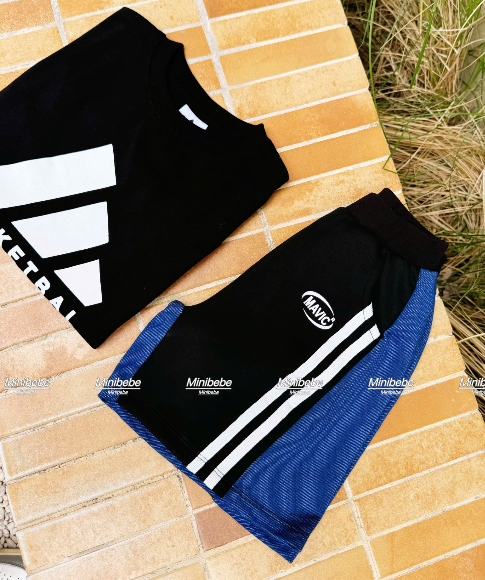 B821 - SET BỘ ĐEN PHỐI XANH BASKETBAL