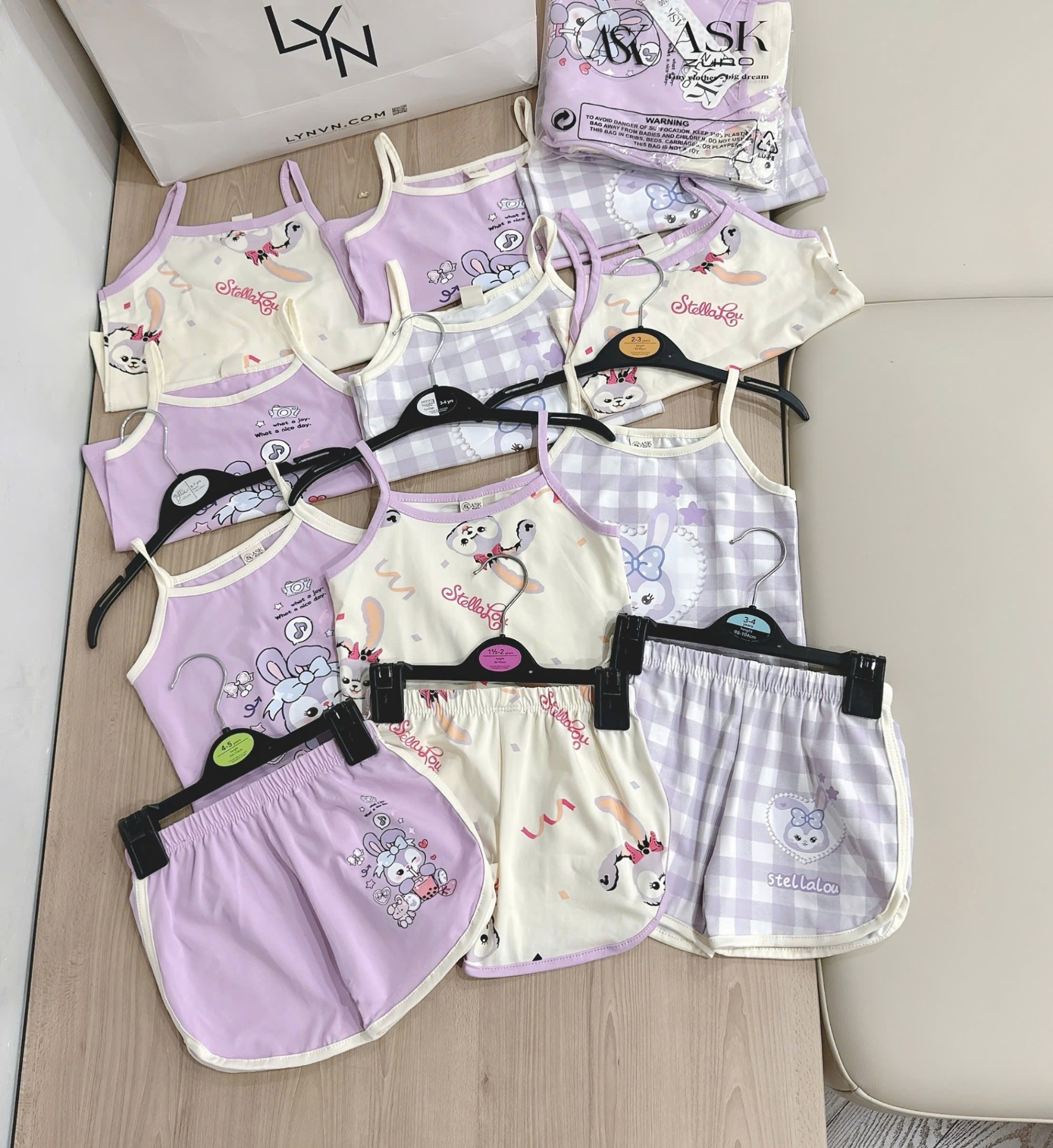 XẢ C44 - SET 3 BỘ 2 DÂY TÍM STELLALOU TONE TÍM