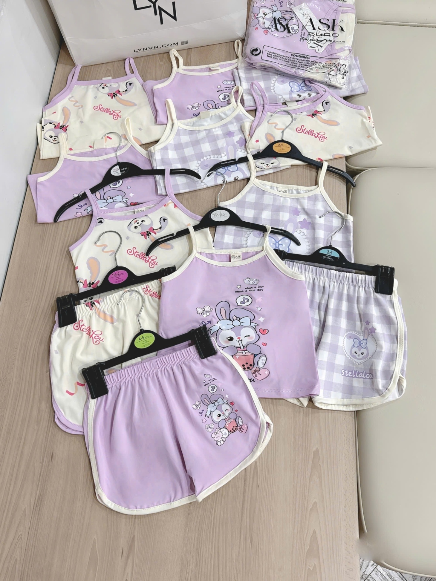 XẢ C44 - SET 3 BỘ 2 DÂY TÍM STELLALOU TONE TÍM
