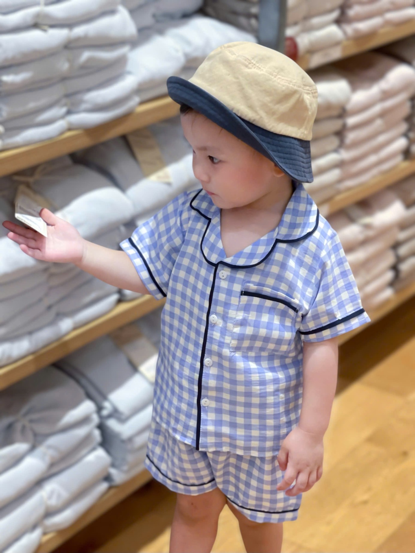 XẢ C390 - SET 2 BỘ PIJAMA GẤU CHÓ TRẮNG KẺ XANH