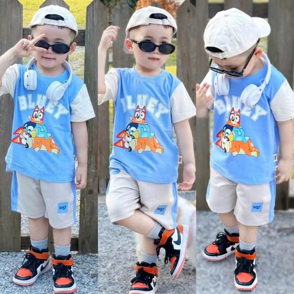 C291 - SET BỘ BLUEY XANH PHỐI TRẮNG