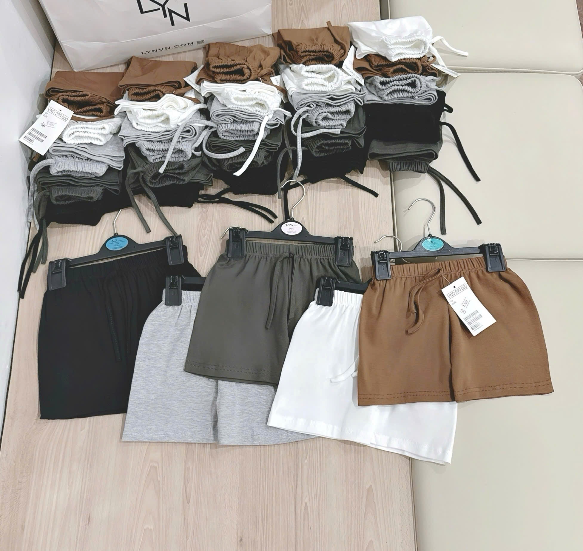 XẢ A777 - SET 5 QUẦN ZIP TONE NÂU XÁM BÉ TRAI
