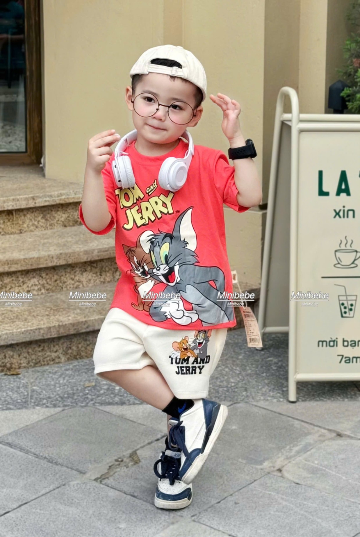 SET TOM JERRY ĐỎ HỒNG QUẦN BE - C289