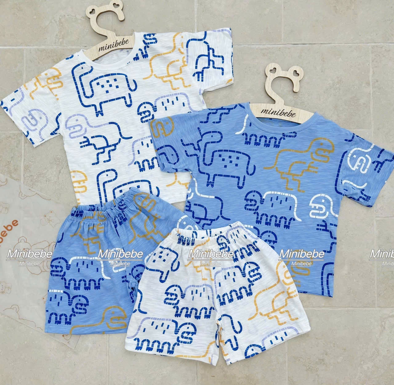 B955 - SET 2 BỘ KHỦNG LONG XƯỚC XANH GHI SÁNG