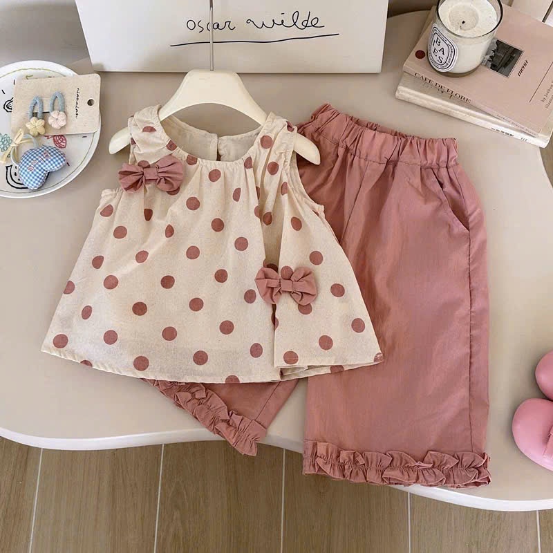 B814 - SET ĐŨI ÁO CHẤM BI ĐÍNH NƠ