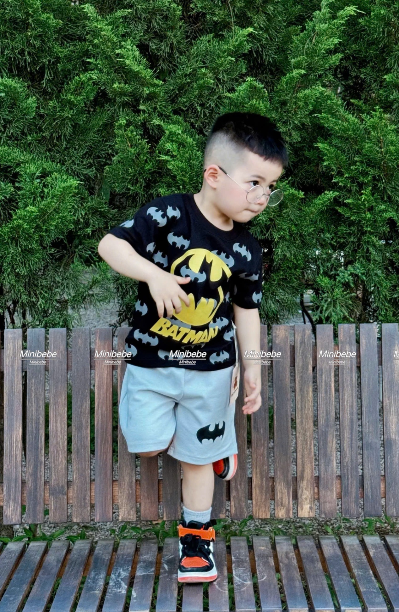 B119 - SET BỘ BATMAN ĐEN IN TRÀN QUẦN XÁM