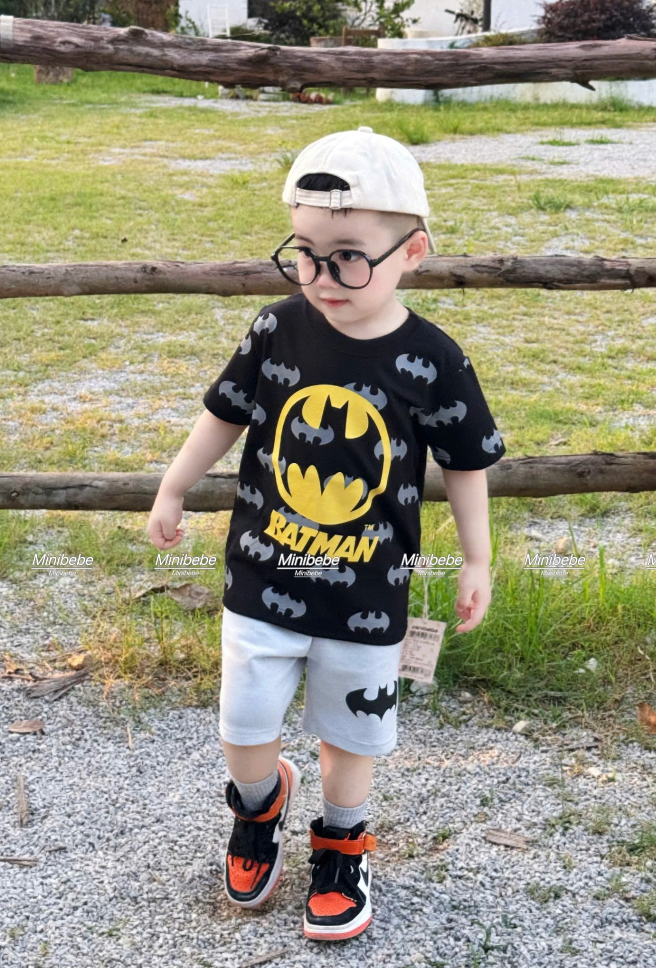 B119 - SET BỘ BATMAN ĐEN IN TRÀN QUẦN XÁM