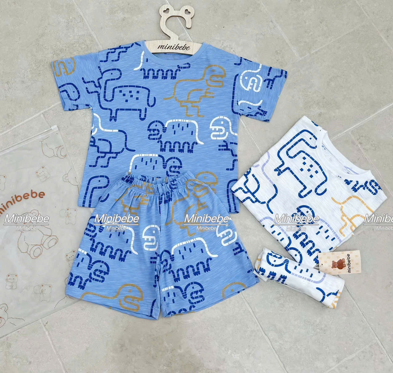 B955 - SET 2 BỘ KHỦNG LONG XƯỚC XANH GHI SÁNG