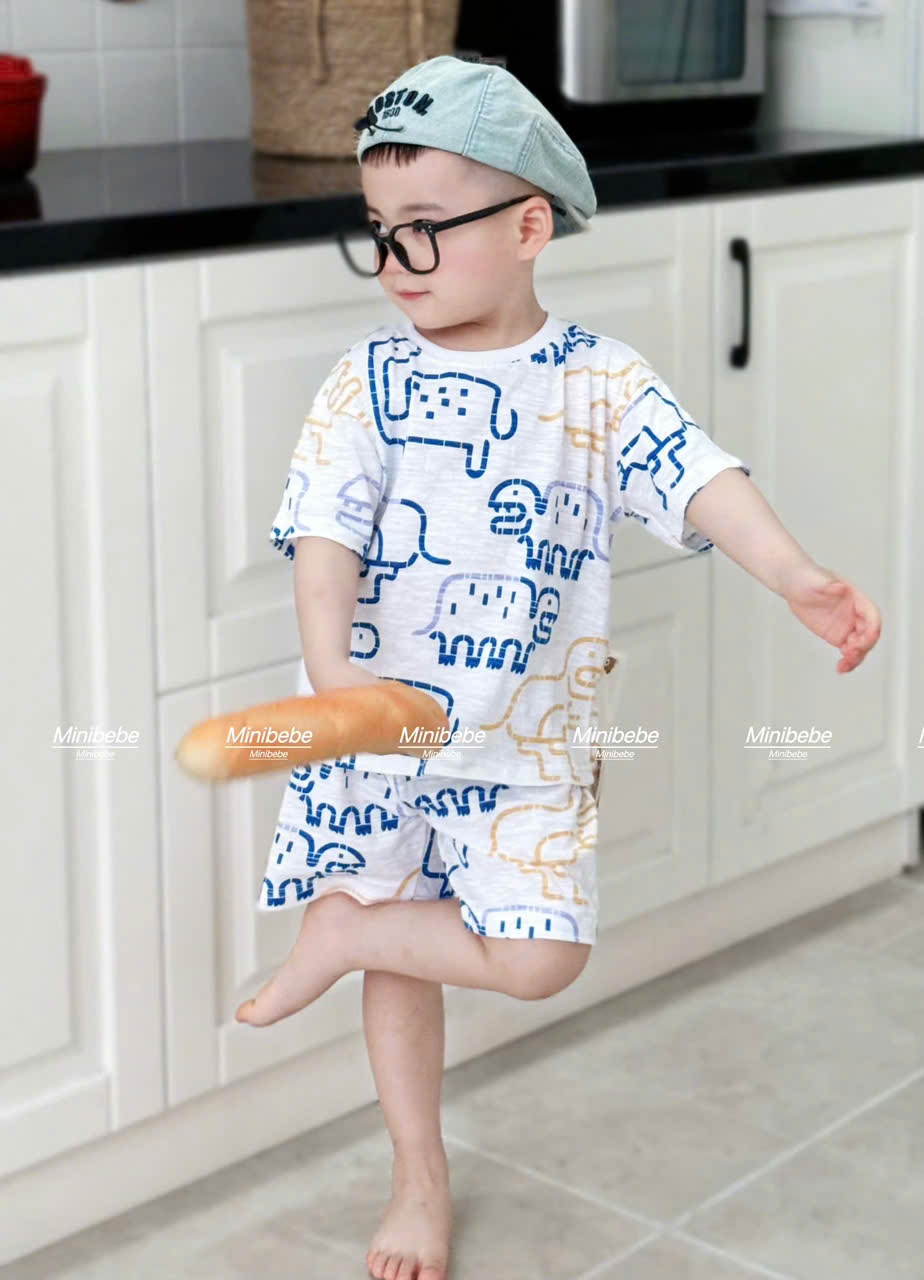 B955 - SET 2 BỘ KHỦNG LONG XƯỚC XANH GHI SÁNG