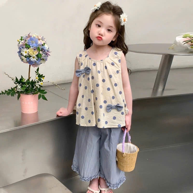 B814 - SET ĐŨI ÁO CHẤM BI ĐÍNH NƠ