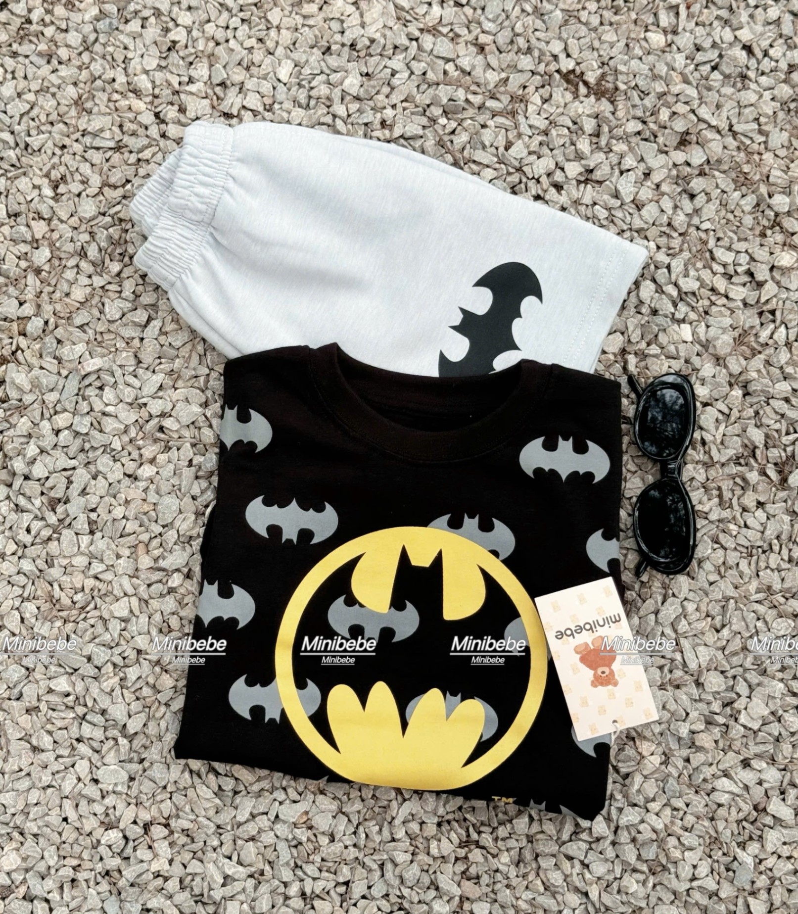 B119 - SET BỘ BATMAN ĐEN IN TRÀN QUẦN XÁM