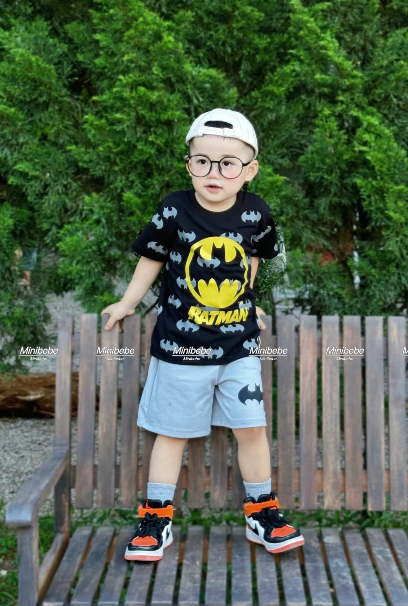 B119 - SET BỘ BATMAN ĐEN IN TRÀN QUẦN XÁM