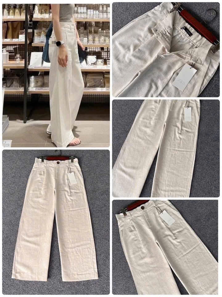 B334 -(GOM) QUẦN SUÔNG NỮ LINEN 2 MÀU