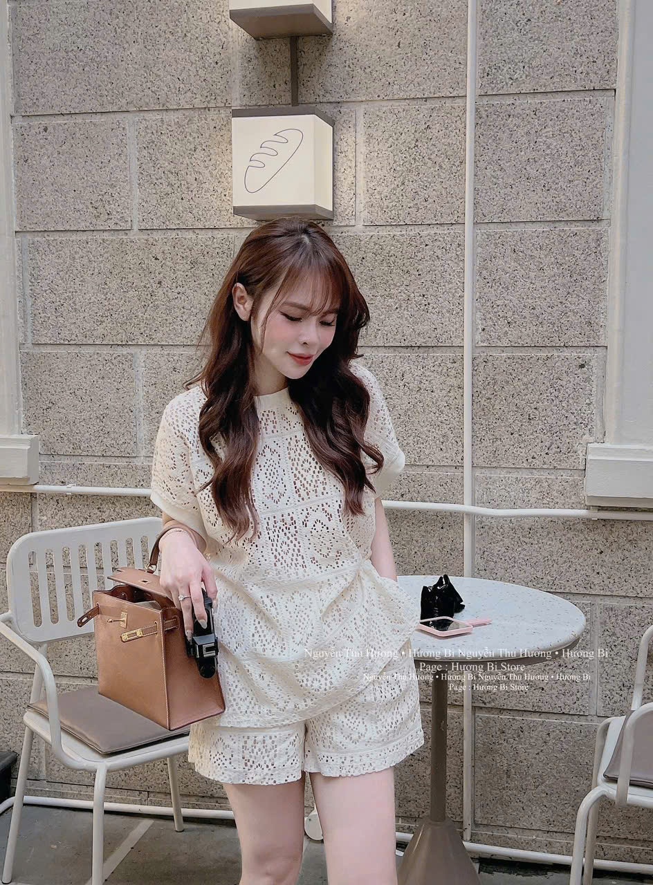 C116 - (GOM) SET BỘ REN TRẮNG Ô VUÔNG NỮ