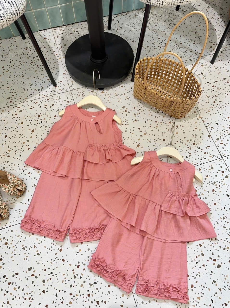 B803 - SET BỘ ĐŨI XƯỚC HỒNG SÁT NÁCH BÉ GÁI BÈO NHÙN