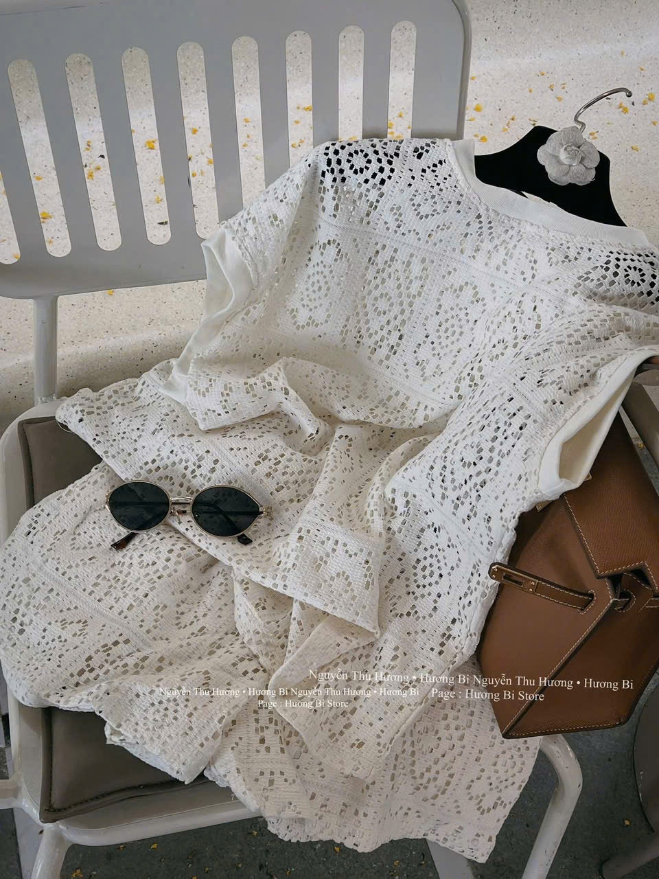 C116 - (GOM) SET BỘ REN TRẮNG Ô VUÔNG NỮ