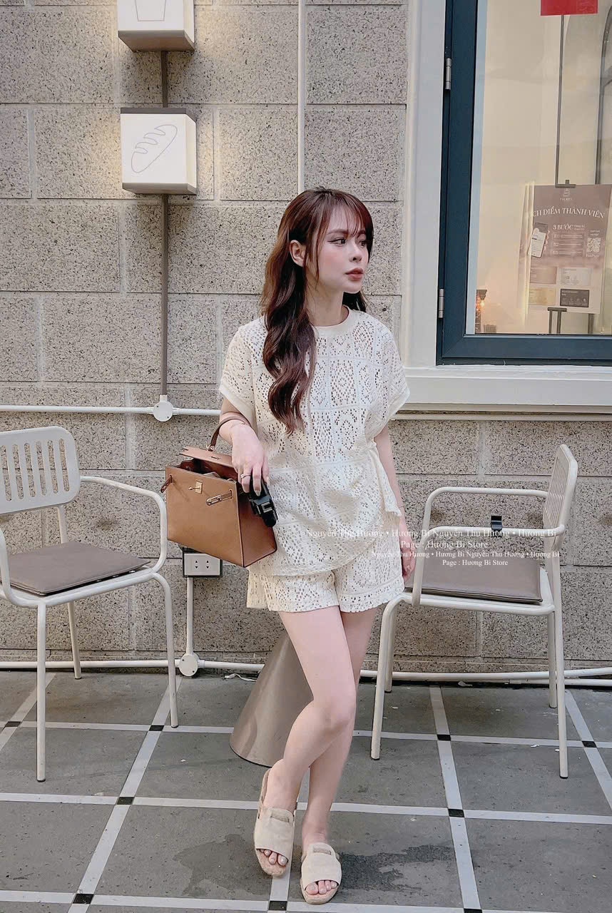 C116 - (GOM) SET BỘ REN TRẮNG Ô VUÔNG NỮ