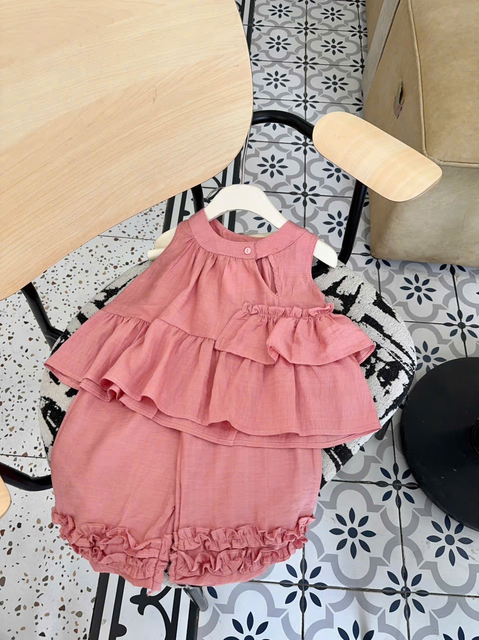 B803 - SET BỘ ĐŨI XƯỚC HỒNG SÁT NÁCH BÉ GÁI BÈO NHÙN