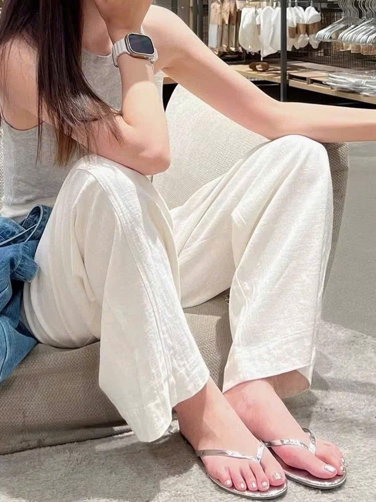 B334 -(GOM) QUẦN SUÔNG NỮ LINEN 2 MÀU