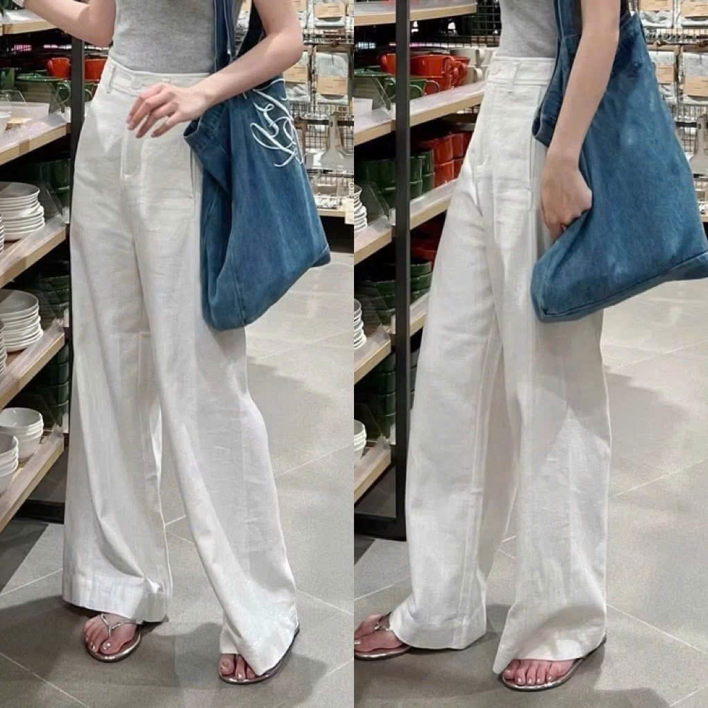 B334 -(GOM) QUẦN SUÔNG NỮ LINEN 2 MÀU