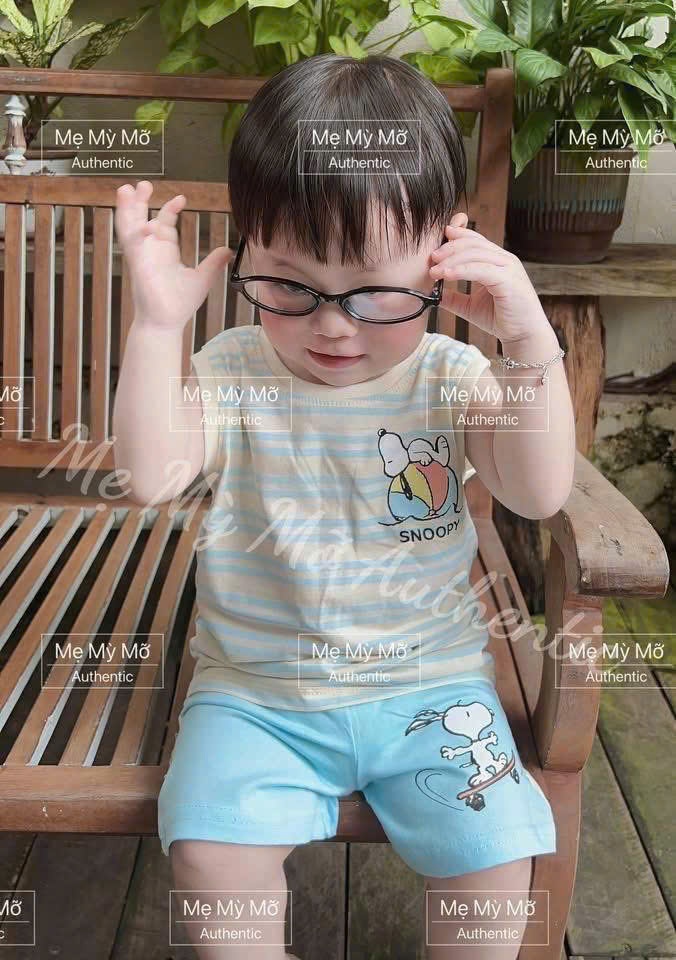 C314 - SET 2 BỘ SNOOPY SỌC XANH VÀNG