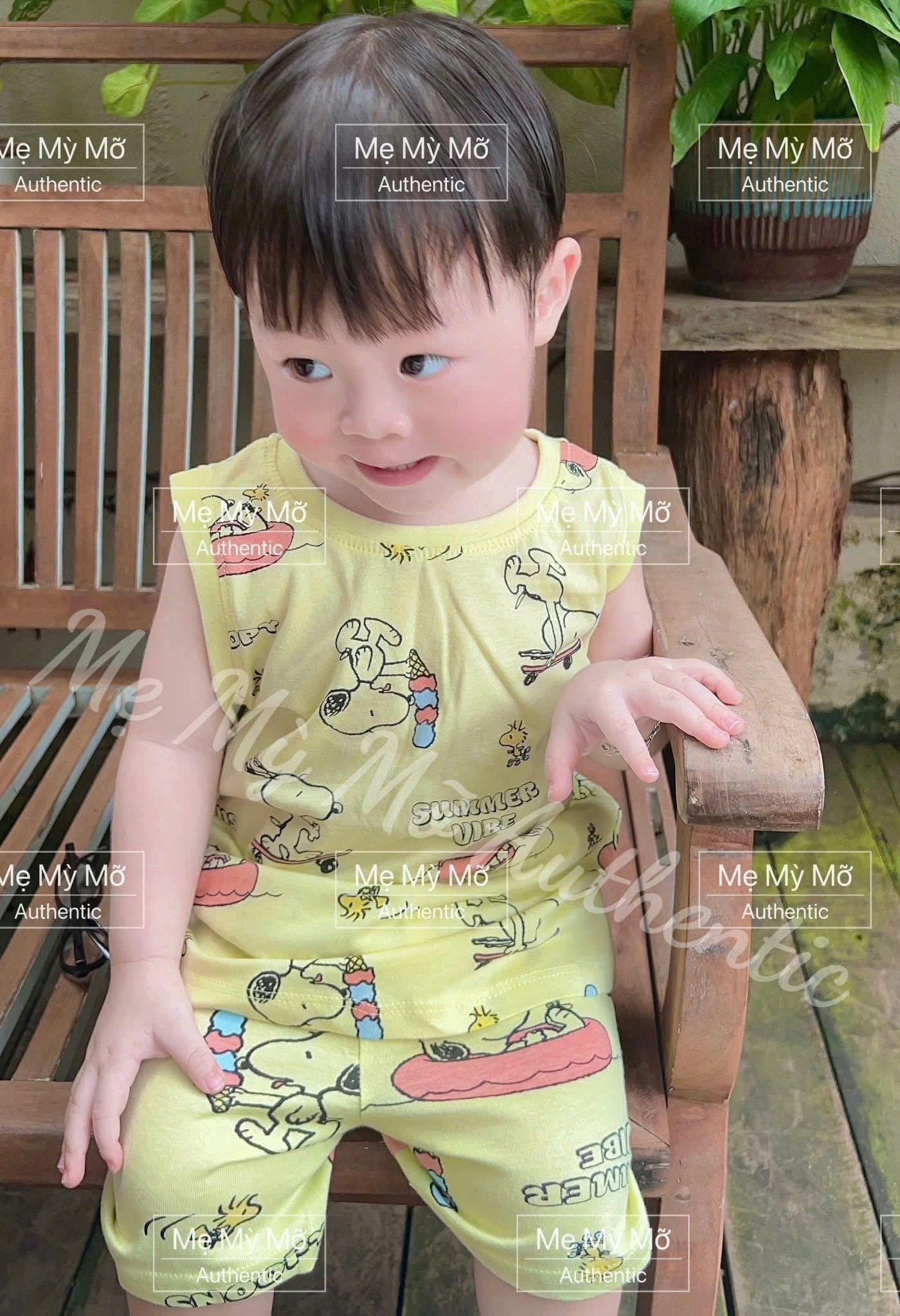 C314 - SET 2 BỘ SNOOPY SỌC XANH VÀNG