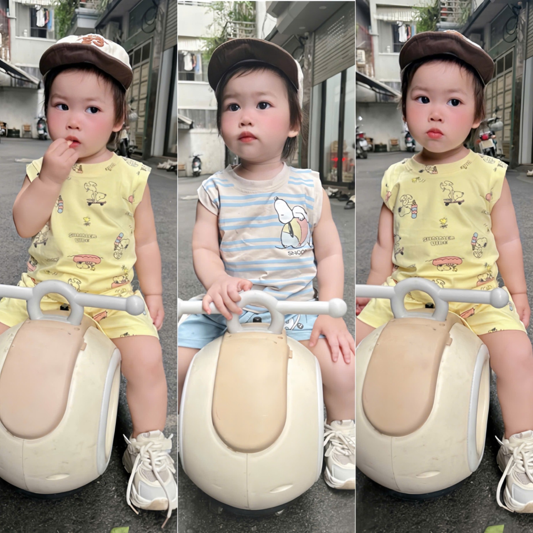 C314 - SET 2 BỘ SNOOPY SỌC XANH VÀNG