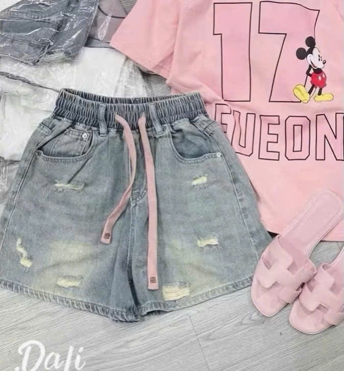 A187 - (GOM) SET ÁO PHÔNG HỒNG SNAAPY QUẦN JEAN