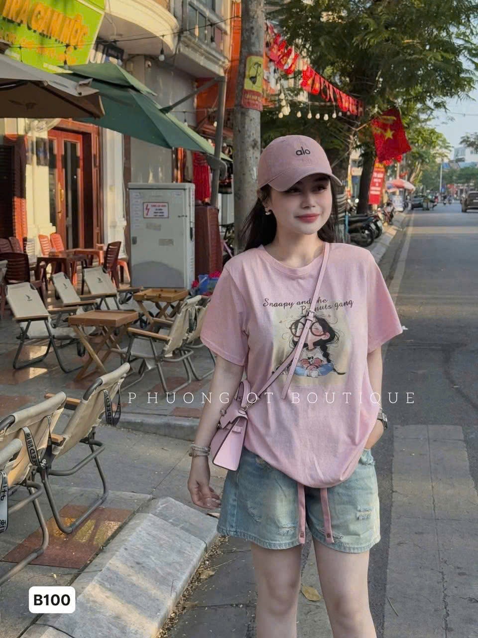 A187 - (GOM) SET ÁO PHÔNG HỒNG SNAAPY QUẦN JEAN