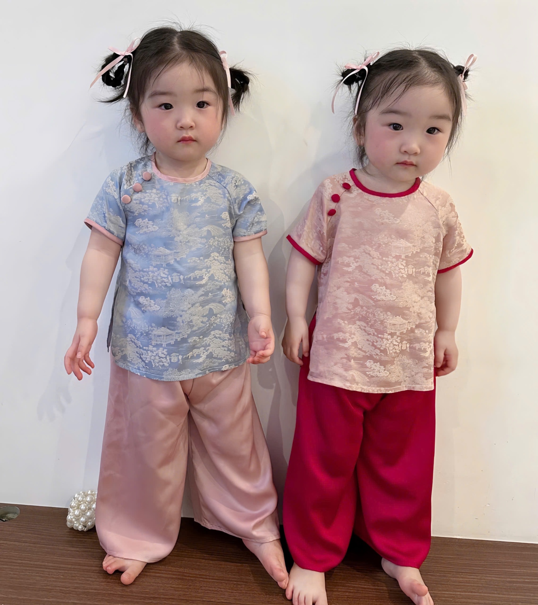 B959 - (GOM) SET BÀ BA LỤA BÉ GÁI 2 MÀU
