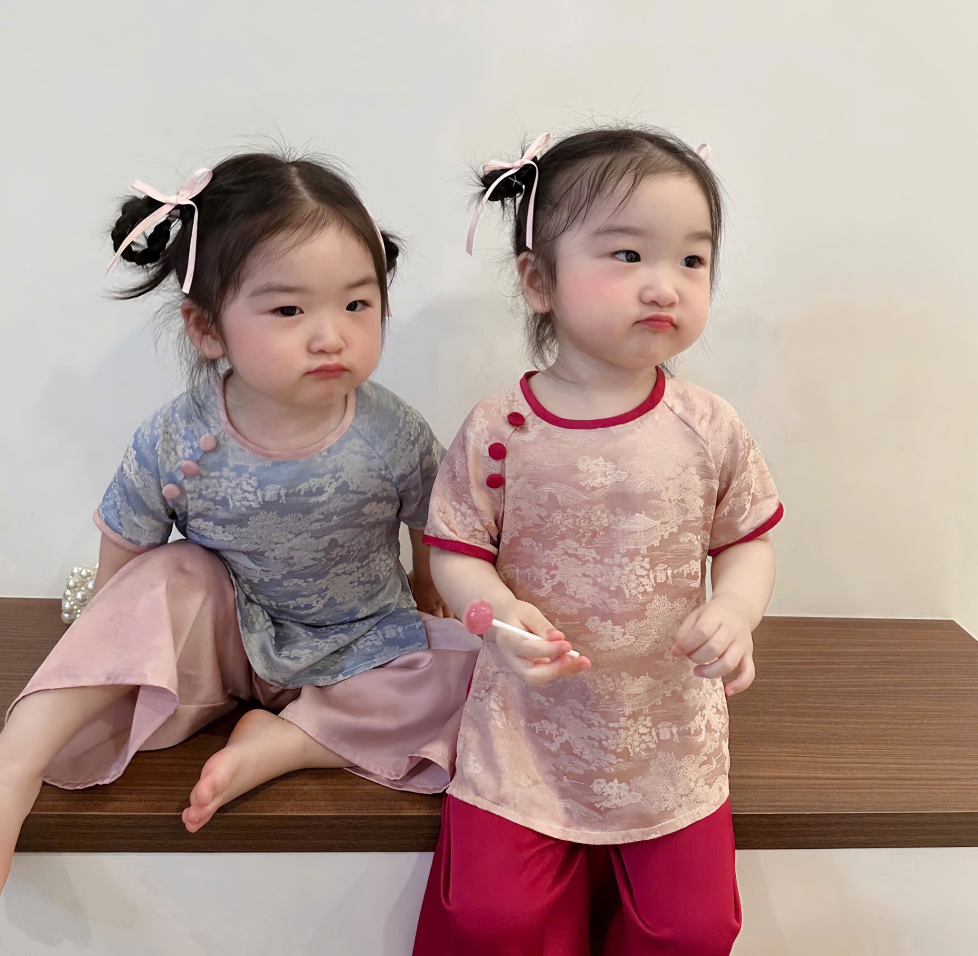 B959 - (GOM) SET BÀ BA LỤA BÉ GÁI 2 MÀU