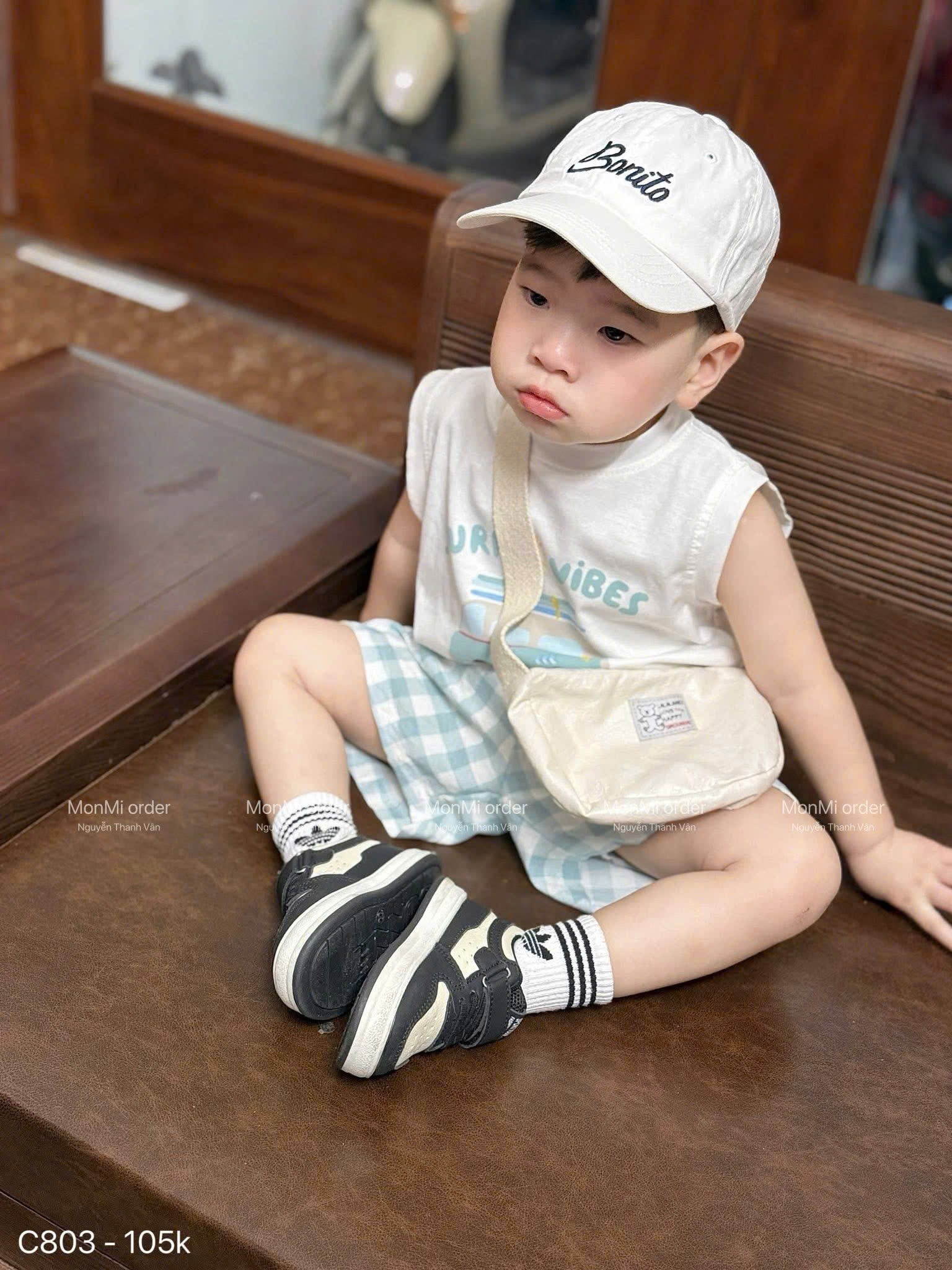 A257 -(GOM) SET BỘ SURF VIBES QUẦN CARO XANH