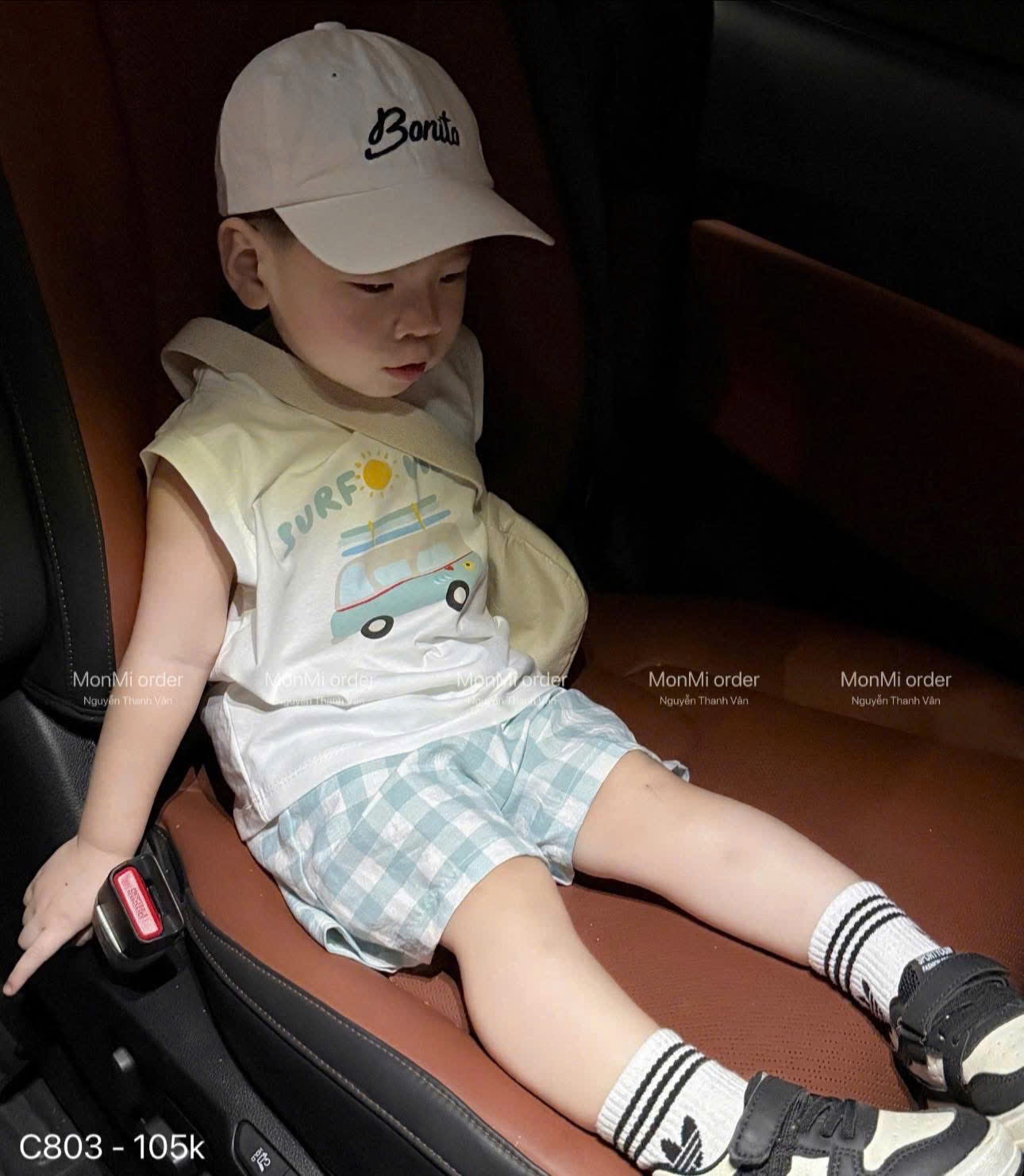 A257 -(GOM) SET BỘ SURF VIBES QUẦN CARO XANH
