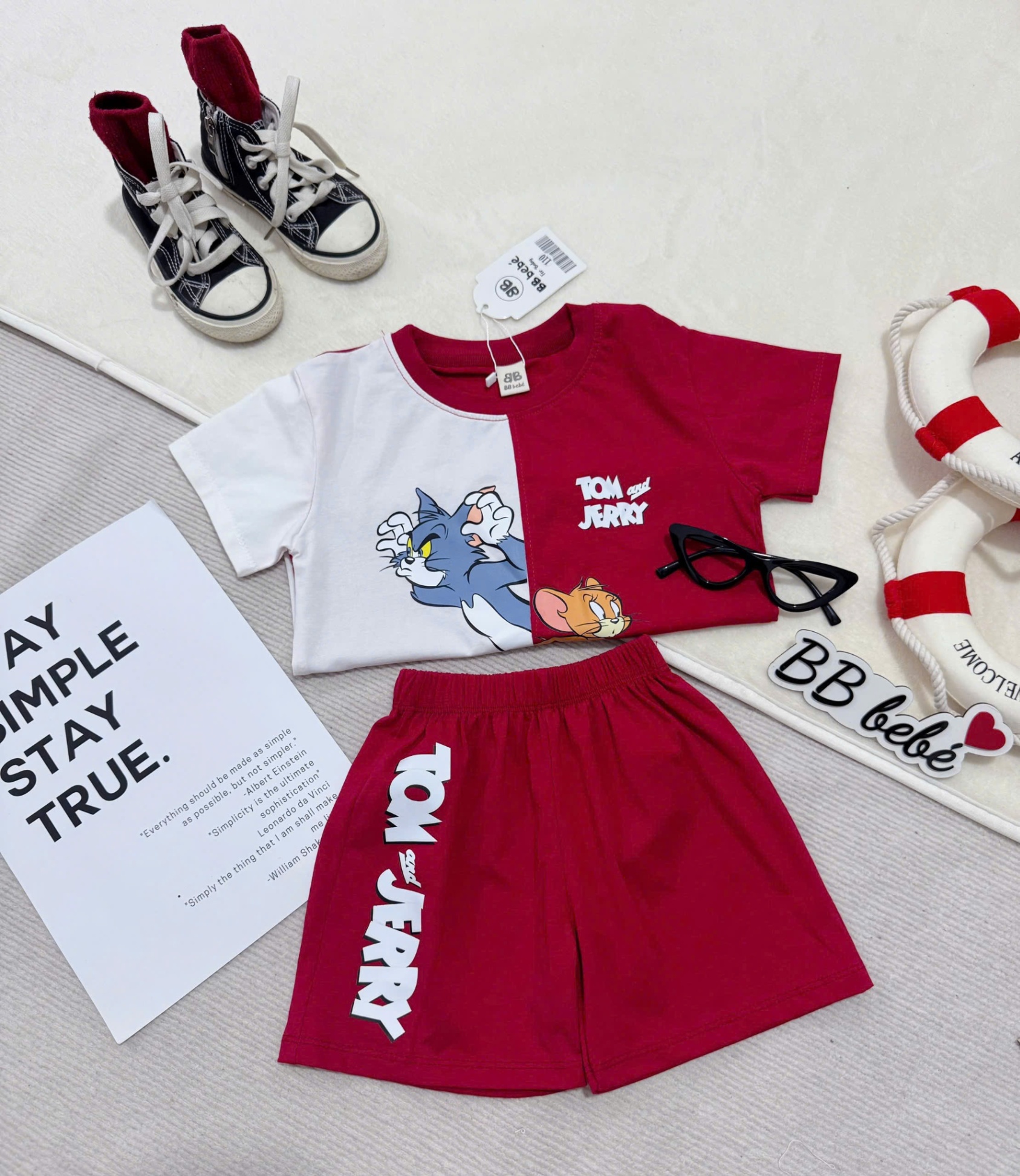 A137 - SET BỘ TOM & JERRY BE ĐỎ