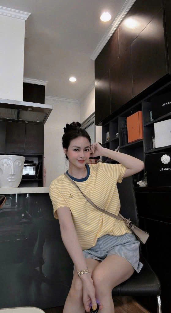 A321 - (GOM) SET ÁO PHÔNG KẺ VÀNG VIỀN CỔ QUẦN KẺ XANH
