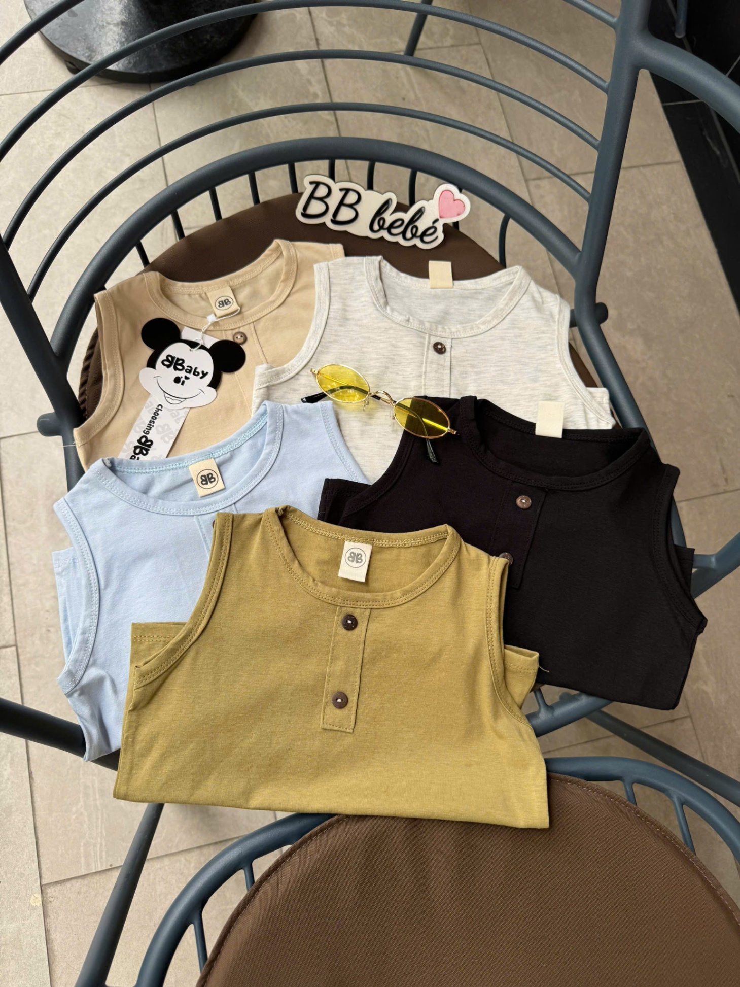 C118 - SET 5 ÁO BA LỖ XANH BE ĐEN XÁM