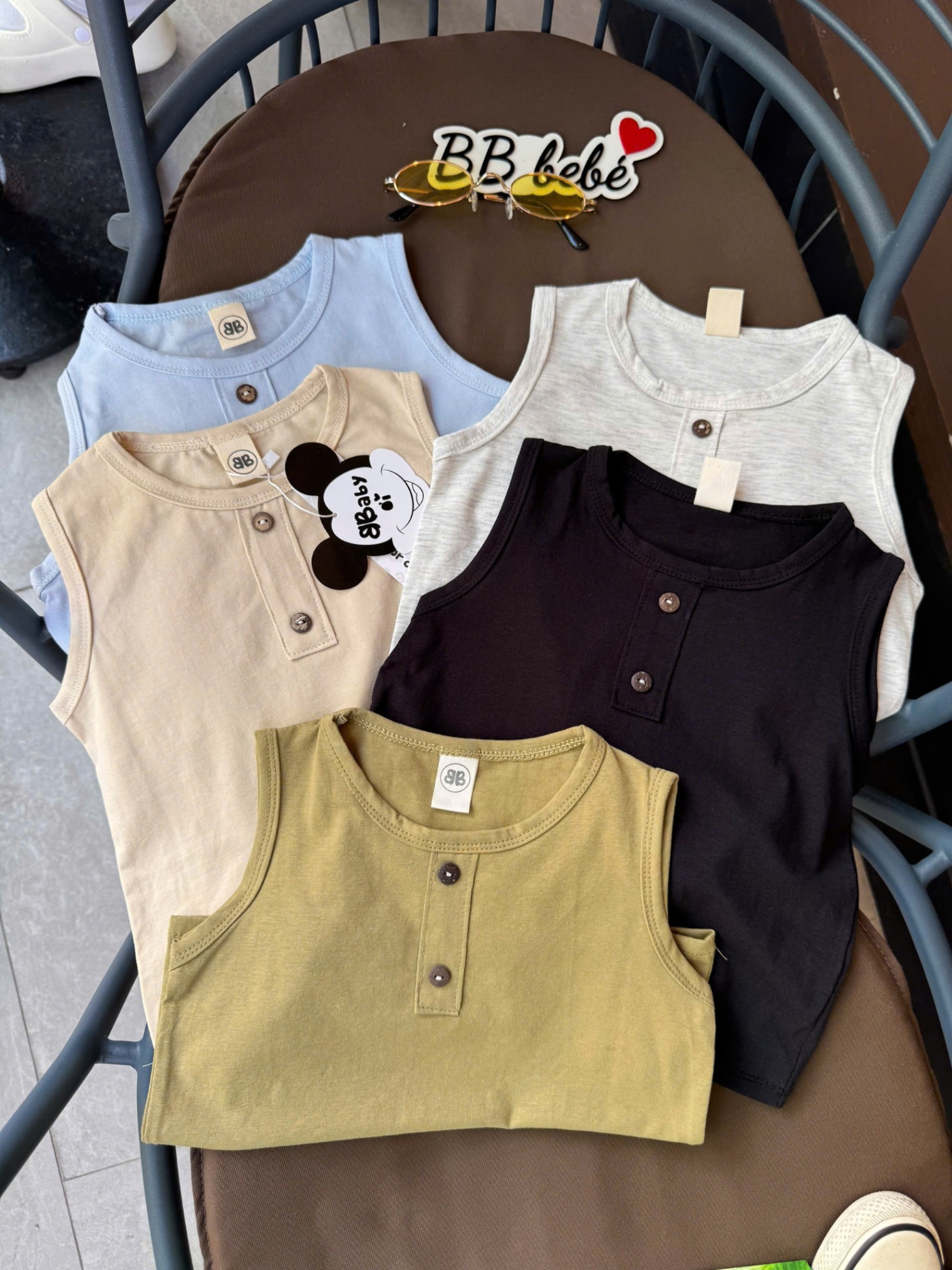 C118 - SET 5 ÁO BA LỖ XANH BE ĐEN XÁM