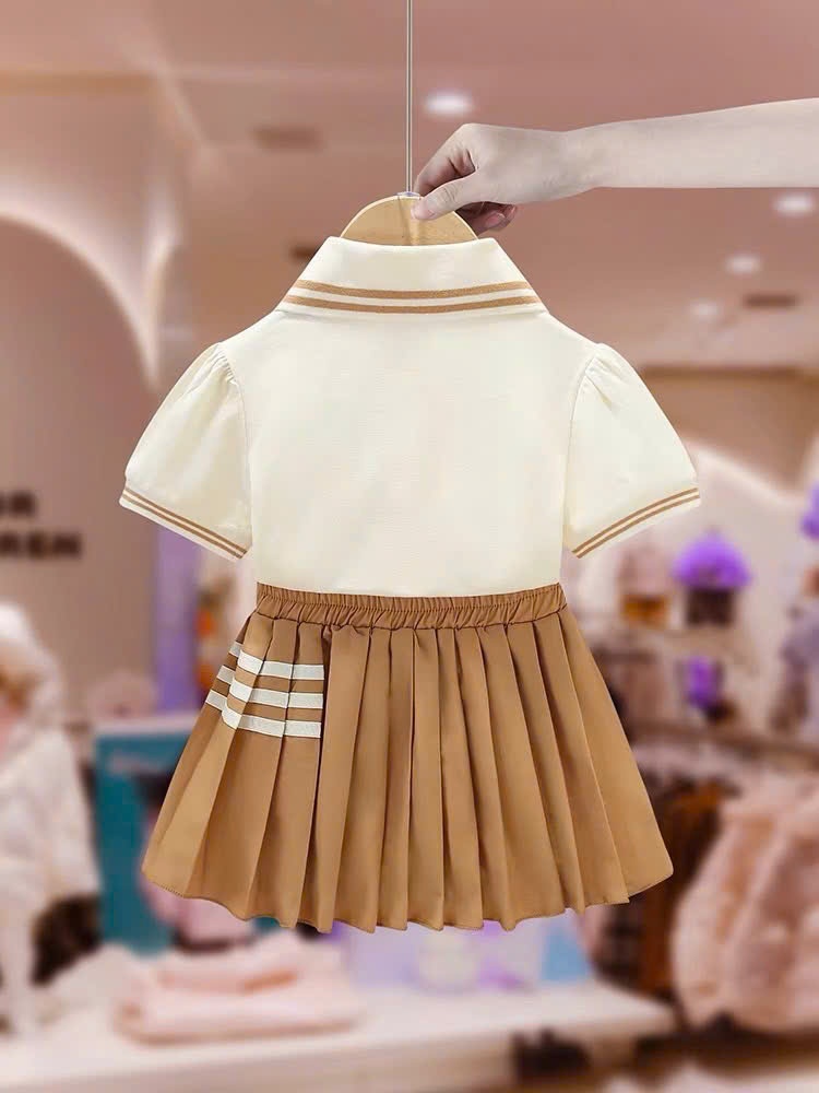 C215 - SET ÁO POLO THÊU GẤU KÈM CAVAT MIX CV NÂU