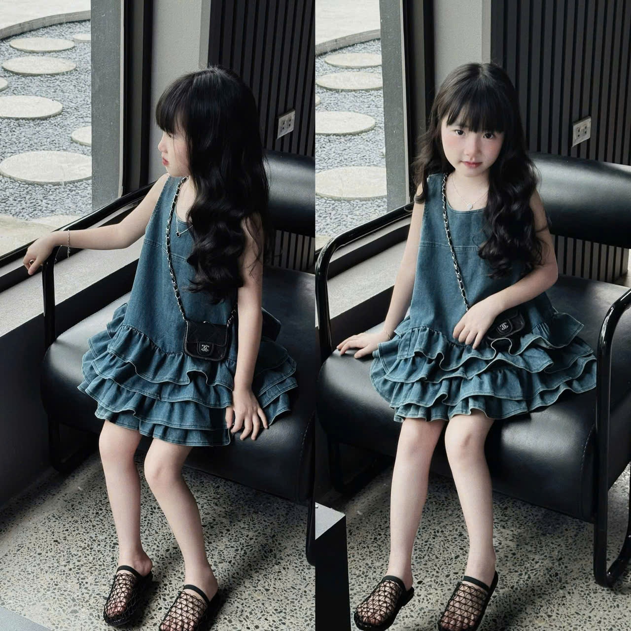 A734 - VÁY JEAN TẦNG SÁT NÁCH BÉ GÁI
