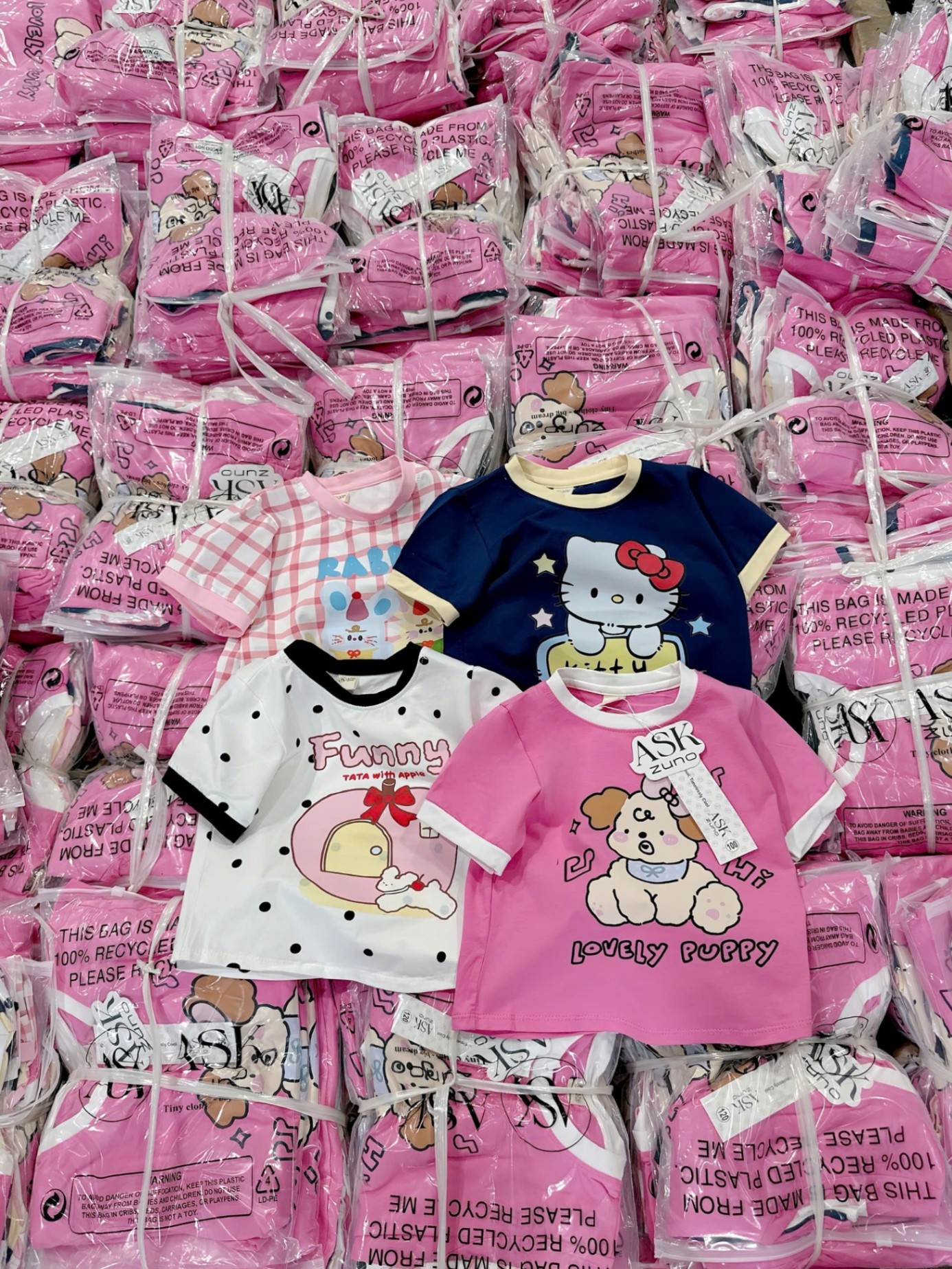 XẢ C123 - SET 4 ÁO PUPPY KITTY RABBIT FUNNY
