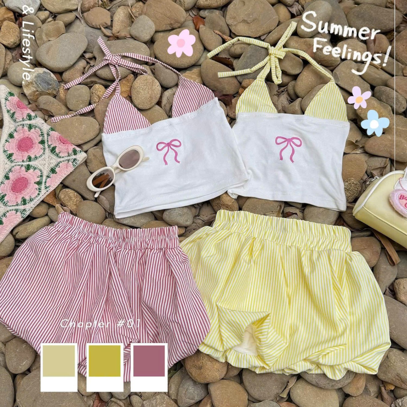 B937 - SET YẾM NƠ QUẦN BÍ KẺ SỌC